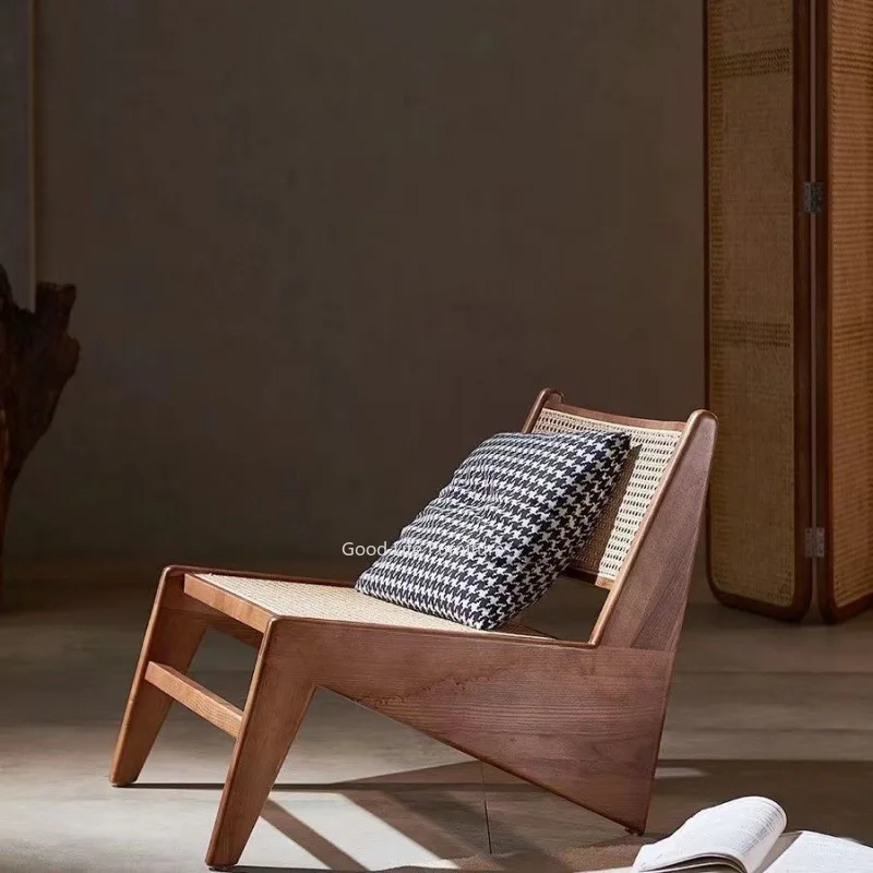 Nordic Home Chandigarh Chaise Longue Sedia Giapponese In Legno Massello Singolo Balcone Sedia Per Il Tempo Libero Sedia In Rattan Divano Sedia