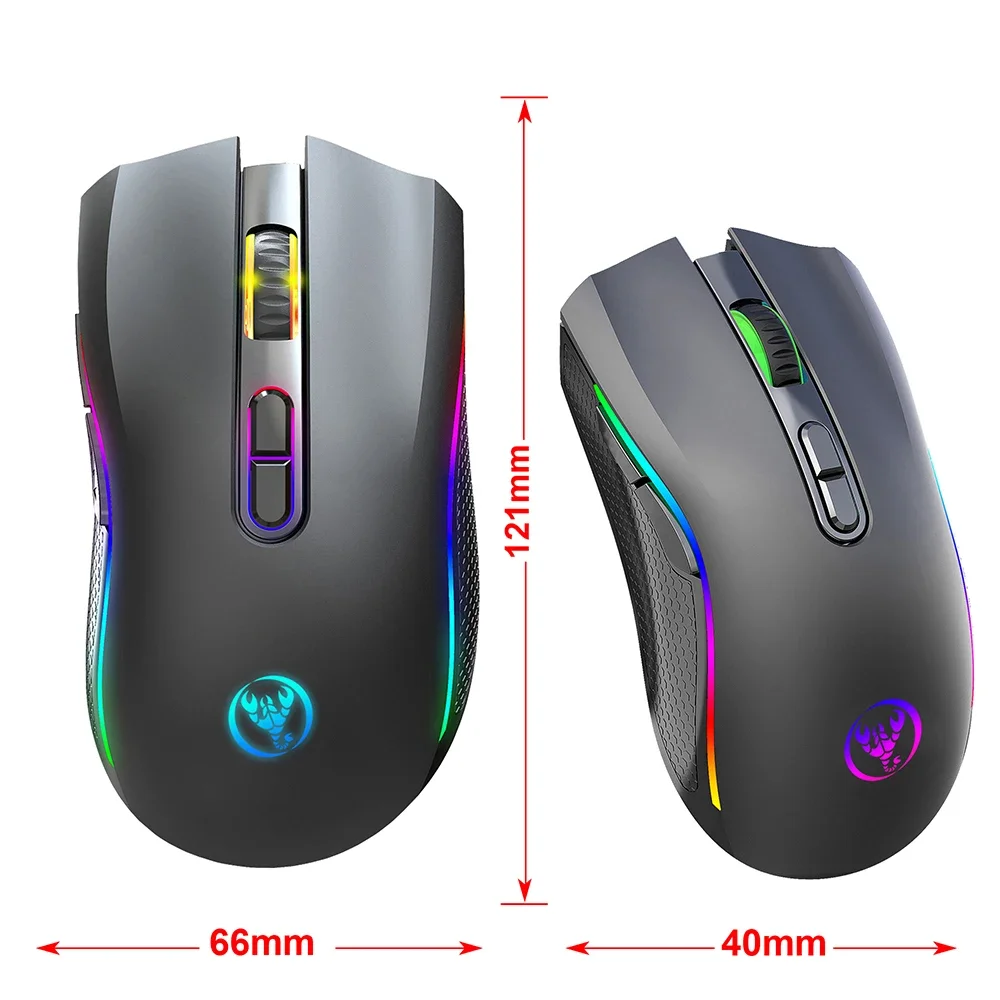 Rechargeable Gaming Usb Wireless Mouse White Rgb Gamer Maus 8 Buttons 4800dpi Cordless Mice For Computer Laptop_voghion.com