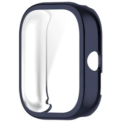 Flexible TPU Smartwatch Case and Screen Protector - Soft Protective Shell for Redmi Watch 4 (Dark Blue)