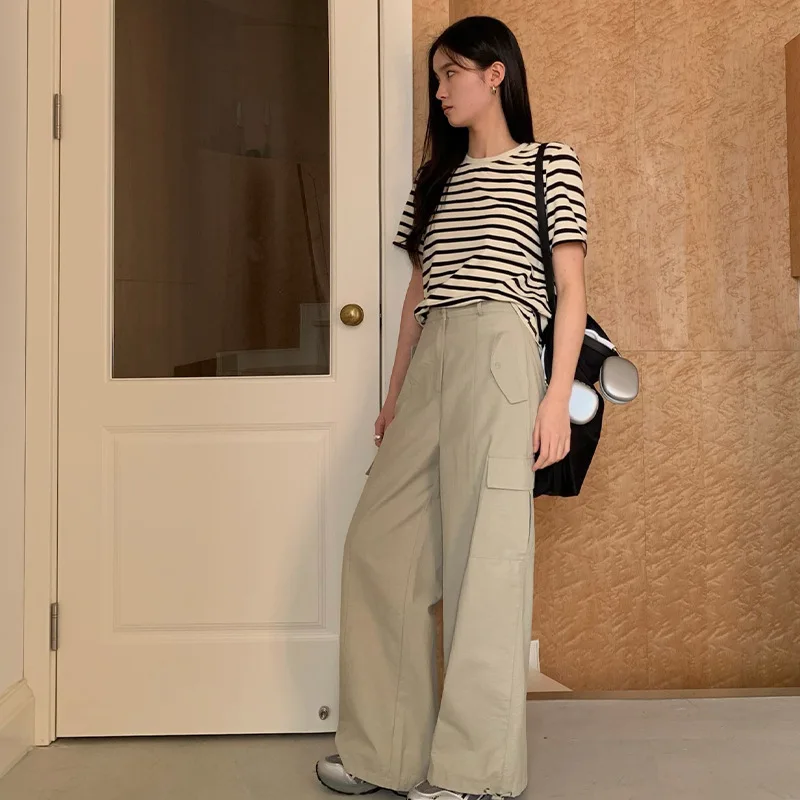 

Safari Style new 2024 korean fashion streetwear women pants COTTON Polyamide Pockets trousers women