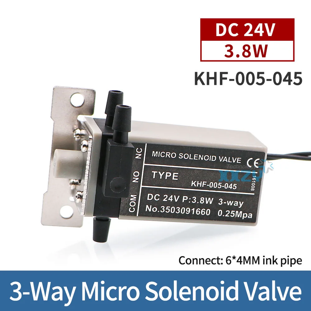 3-Way Micro Solenoid Valve KHF-005-045 for UV Printer 3.8W 24V Magnetic ...