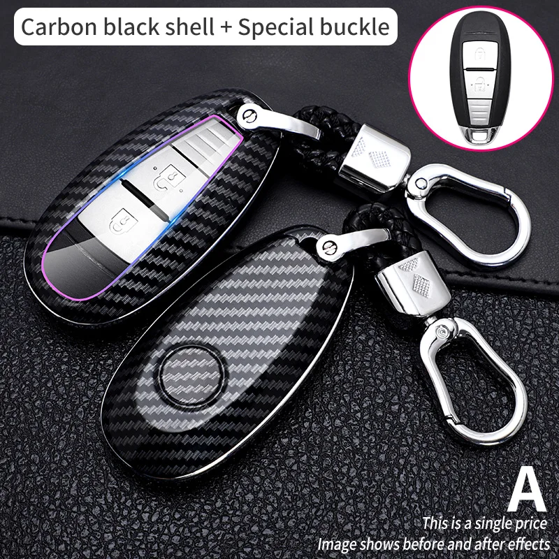 KUNIO Custodia Chiave Auto In Pelle TPU Per Suzuki Vitara, Swift, Ignis, S-Cross - Blu - 4