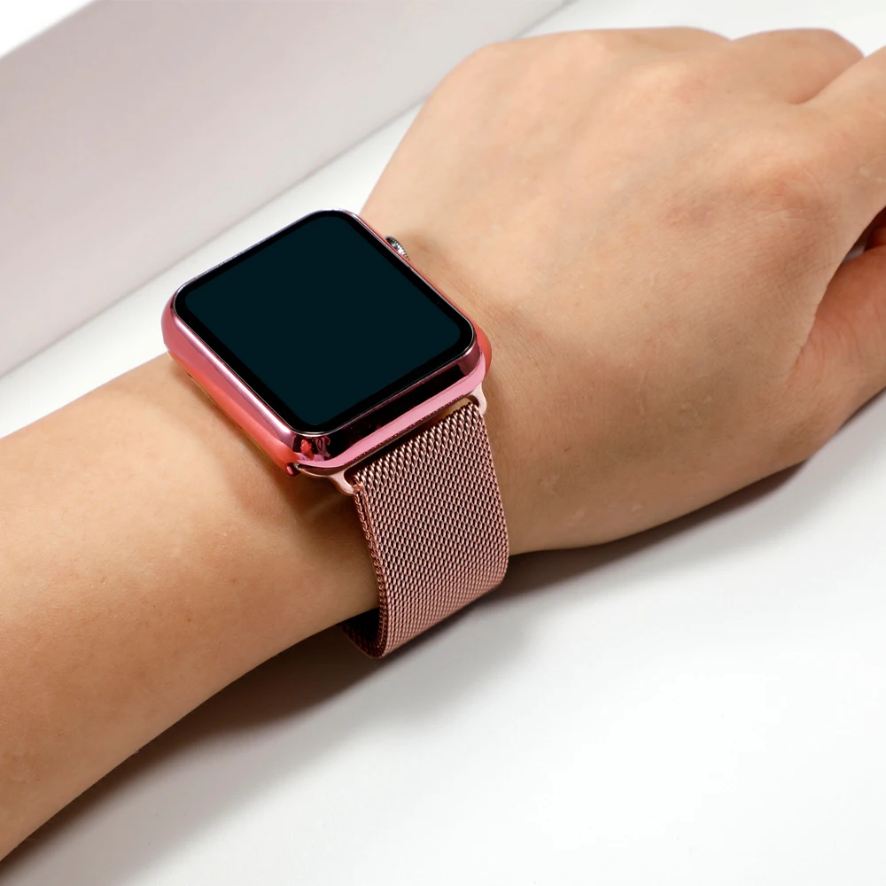 Case For Apple Watch serie 6 5 4 3 SE 44mm 40mm 42mm 38mm Accessories Plated bumper+Tempered glass Screen Protector iWatch cover