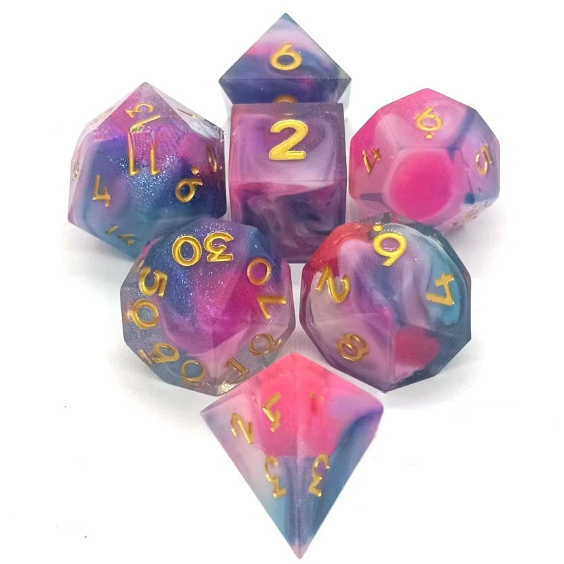 

7Pcs/set Foreign Trade New Products High Quality Table Game Solid Transparent Resin Dice