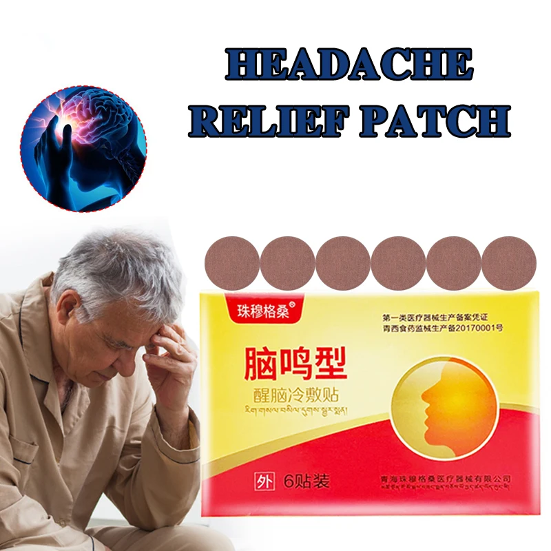 

6pcs Headache Relief Patch Head Pain Repair Care Plaster Anti Stress Relax Physiotherapy Sticker Migraine Analgesics Dressing