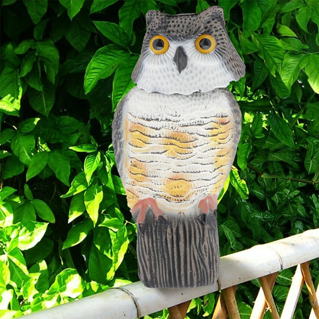 

Realistic Owl Decoy Statue Weed Pest Bird Control Fake Decoys Outdoor Hunting Garden Yards Scarer