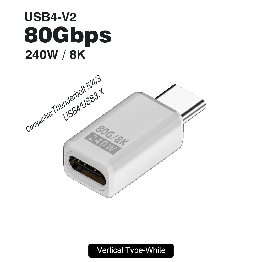 Enhanced Angled USB-C Adapter - 240W Elbow Connector, Ultra-Fast Data Transfer
