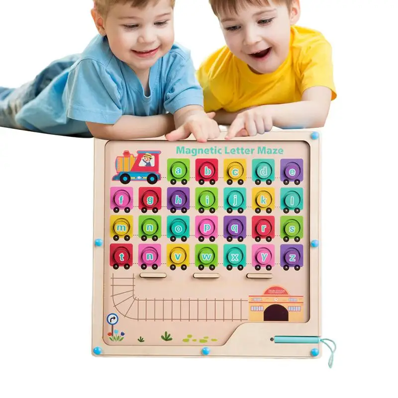 

Alphabet Maze Board Magnetic Alphabet Color Puzzle Montessori Educational Maze Puzzles For Kids Toddler Alphabet Learning Toys