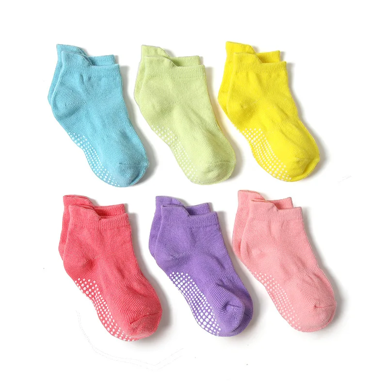 Chlapci 6 pack ne kolíček děťátko ponožky pro 0-24M novorozence bebe holčičky gripy anti dostat smyk kotník první chodítko kojenec děti bavlna ponožka 2021