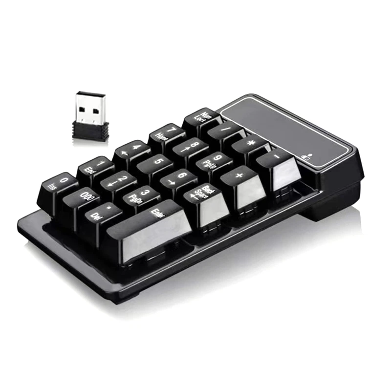 New Arrival bezprzewodowa klawiatura numeryczna 2.4G mechaniczne wyczucie 19 klawiszy Numpad Mini klawiatura do laptopa PC itp.