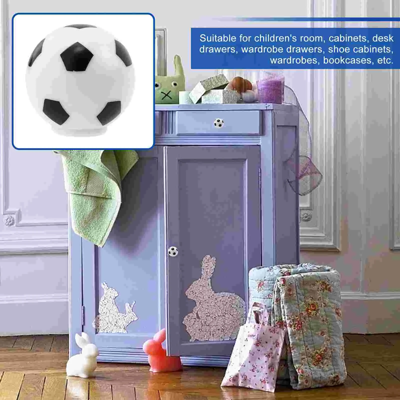 Drawer Knobs Handles for Cabinet Kitchen Buffet Wardrobe Kids Bar Soccer Cupboard Furniture Retro Closet Door Dresser