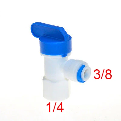 Water Filter Parts Elbow 1/4 Female 3/8 Tank Ball Valve for Tube Quick Connect