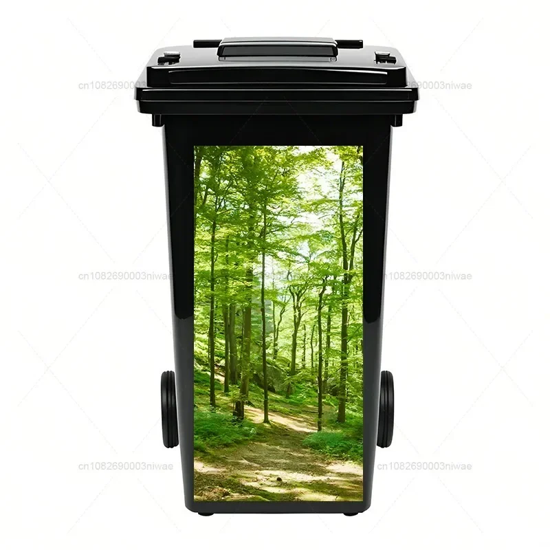 Trash Can Sticker Plant landscape painting trash can stickers outdoor trash can stickers PVC waterproof decorative stickers