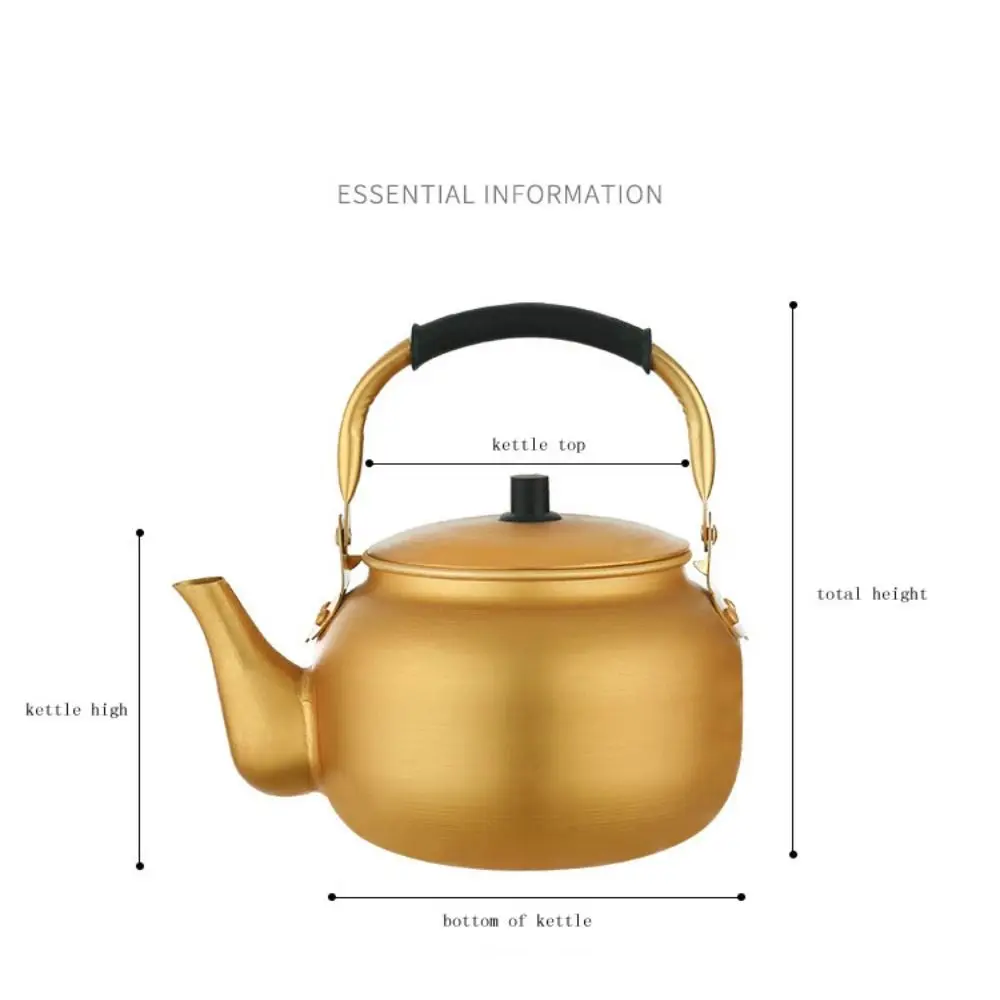 Folding Kettle Whistling Teapot Portable Folding Kettle 0.75-4L Large Capacity Gold Aluminum Kettle Household Water Kettle Outdoor Portable Teapot Coffee Pot Kitchen Accessories