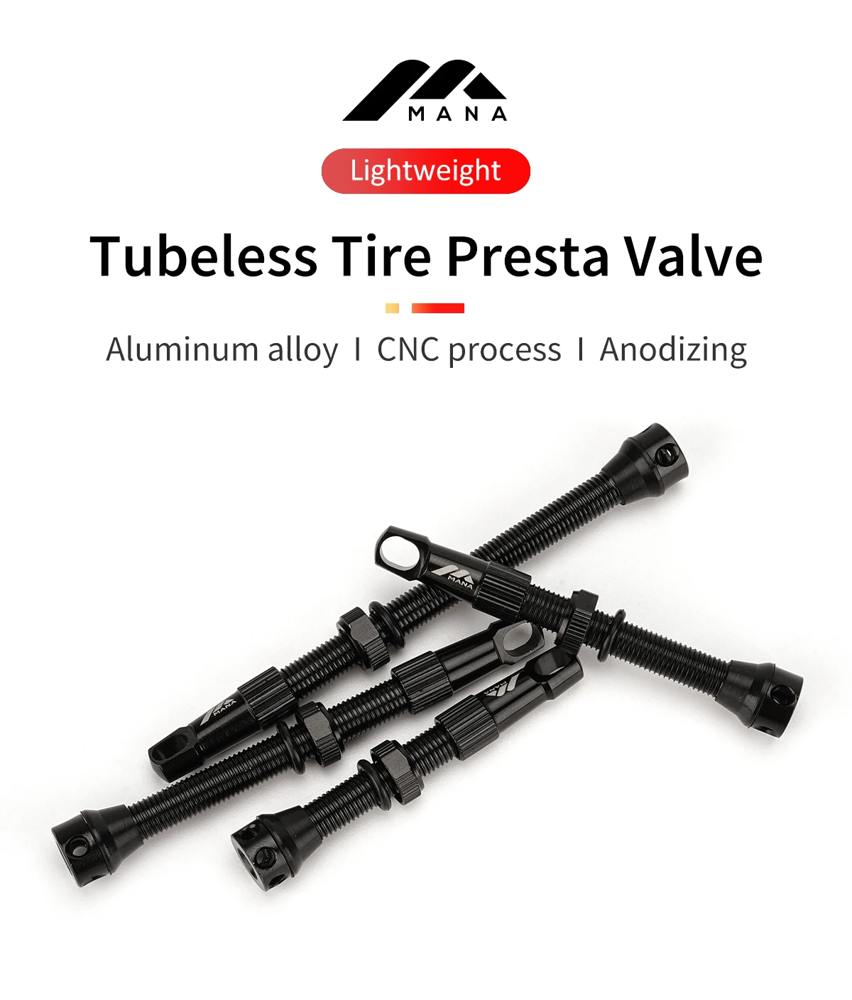 Description Picture 2 of itemMANA 1Pair 40/53/63/78/100mm Bicycle Presta Valve Aluminum Alloy Valve For Tubeless Road/MTB/Gravel Bike-ELITEWHEELS Uses Valve