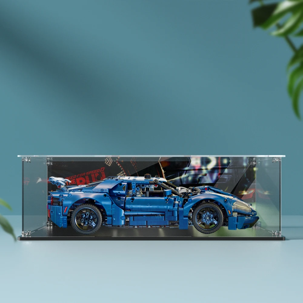 Acrylic display box for lego 42154 display case for Ford GT building block dustproof clear  model car storage box 45X22x14cm 2
