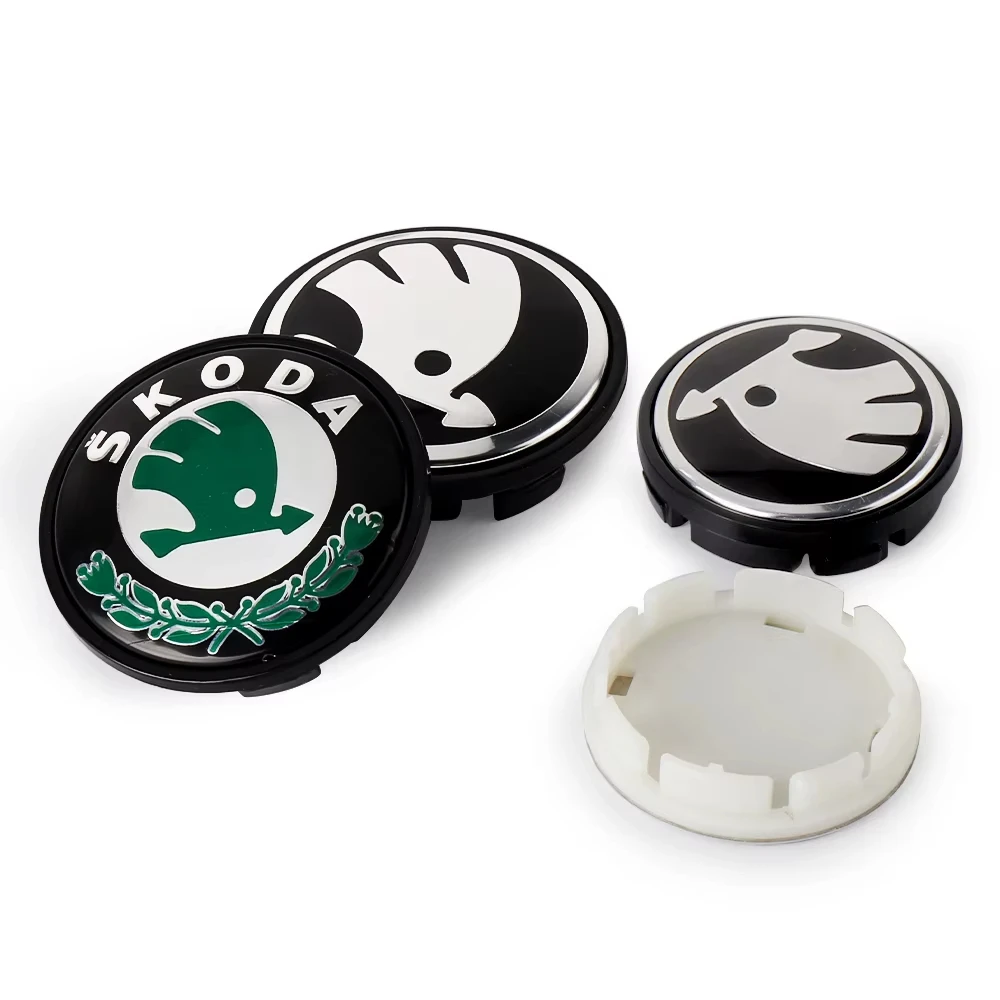 3d 56mm 65mm For Skoda Car Emblem Wheel Hub Center Cap Badge Covers Sticker Decals Styling Accessories Emblem Replacement 4pcs wheel center caps,wheel center hub cap sticker