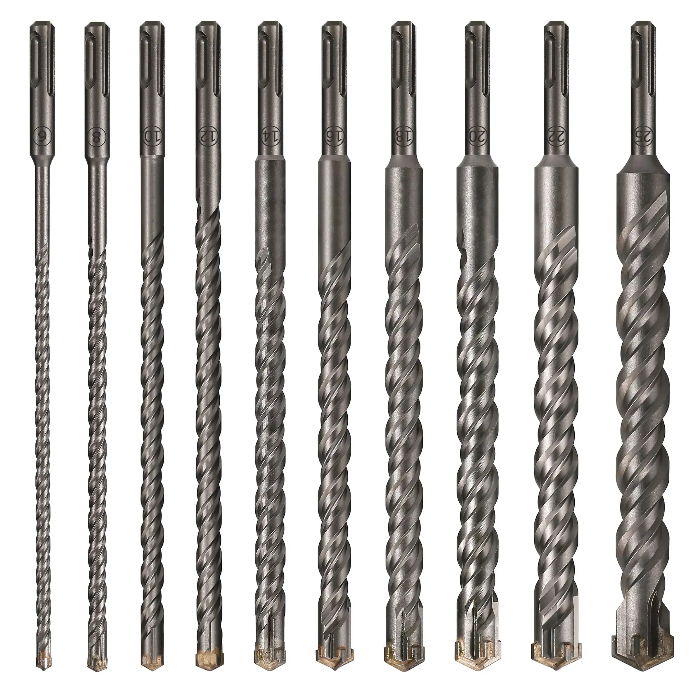 1Pc 260mm 길이 SDS Plus 6-25mm 벽돌 비트 크로스 커터 헤드 벽돌 ..