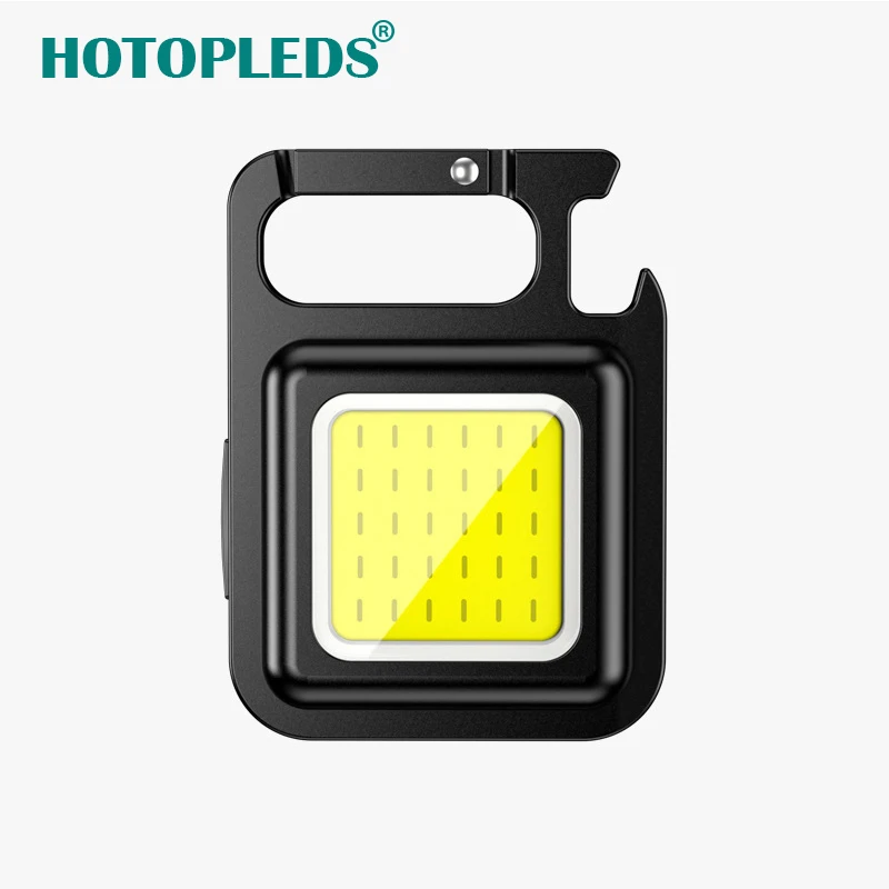 Hot Outdoor Portable Usb Rechargeable Mini Cob Keychain Work Light Hook With Magnet Aluminum Alloy Flashlight Led Camping Lamp