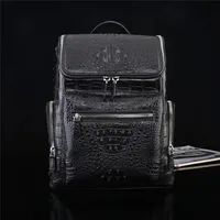 Exotic Genuine Crocodile Skin Men's Casual Black Laptop Backpack Authentic Real Alligator Leather Male Large Travel Bag Pack 1