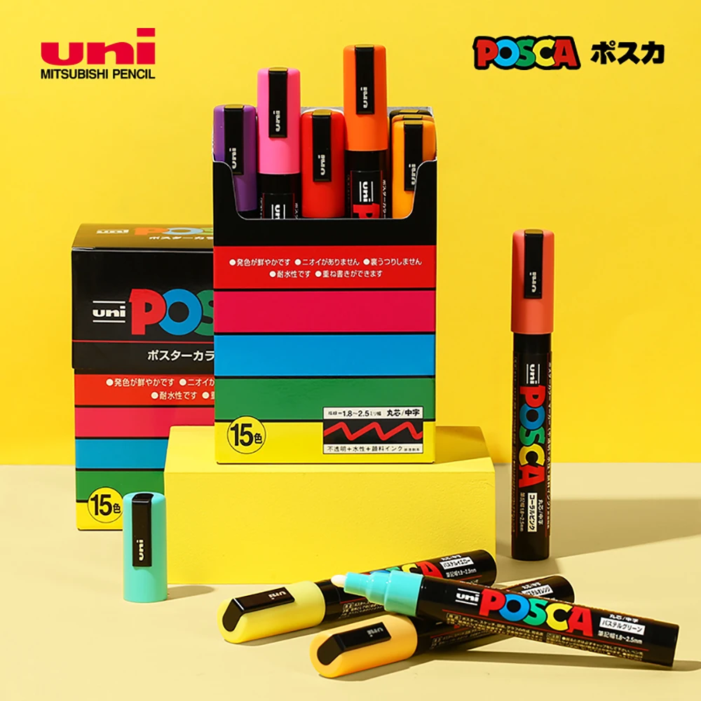 Wholesale Markers UNI POSCA Marker Set Graffiti Packaging PC 1M PC 3M PC 5M  POP Advertising Poster Pen Drawing Hand Drawn Student Art Supplies 230826  From Zhong09, $20.21