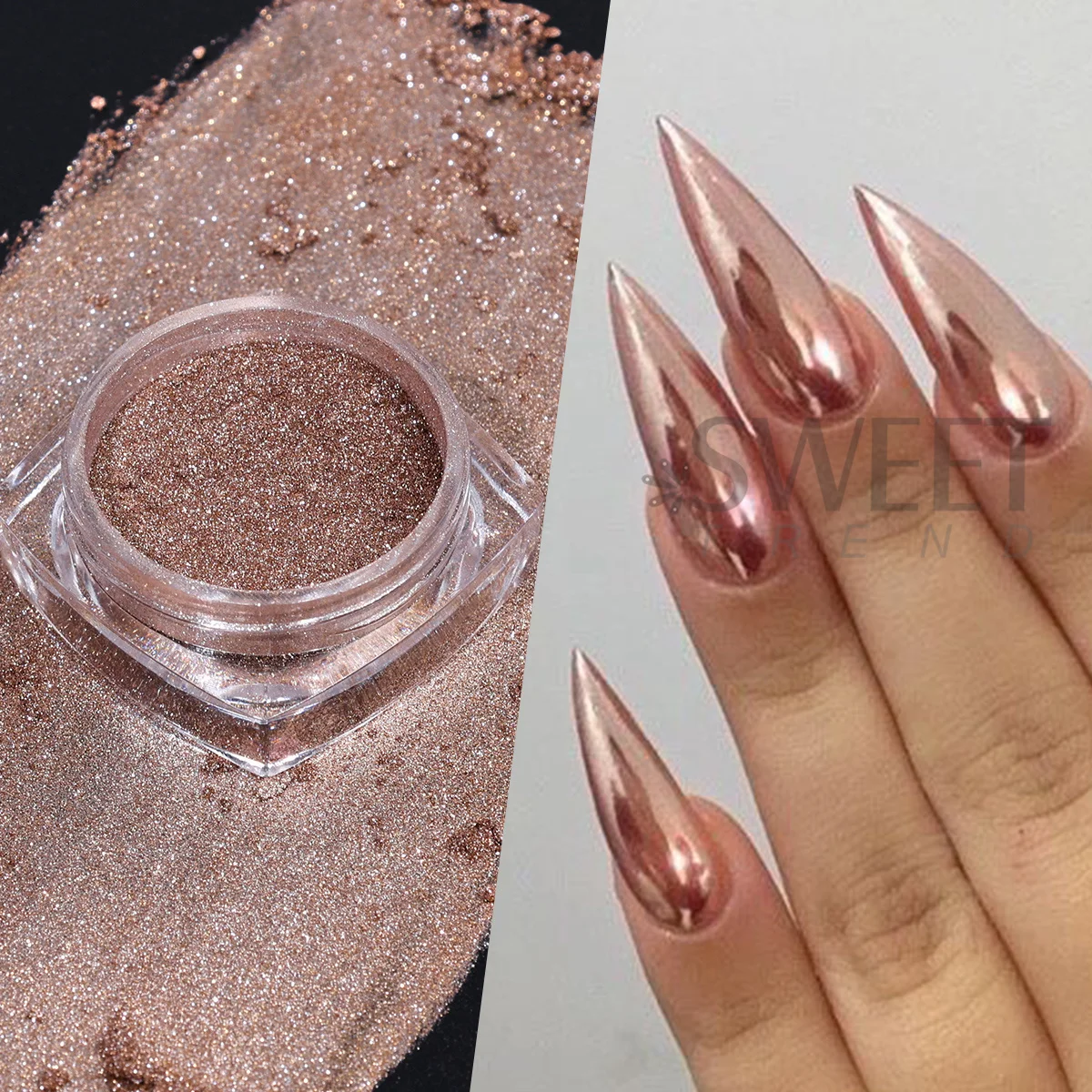 6pcs Plain Mirror Nail Art Pigment Punk Y2K Design Rubbing Dust Green Blue Golden Metallic Glitter Powder Winter Manicure Flash