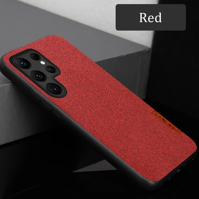 Fabric Canvas Phone Case for Samsung Galaxy S23 S22 Ultra S21 S20 FE S9 S10 Plus Cover for Note