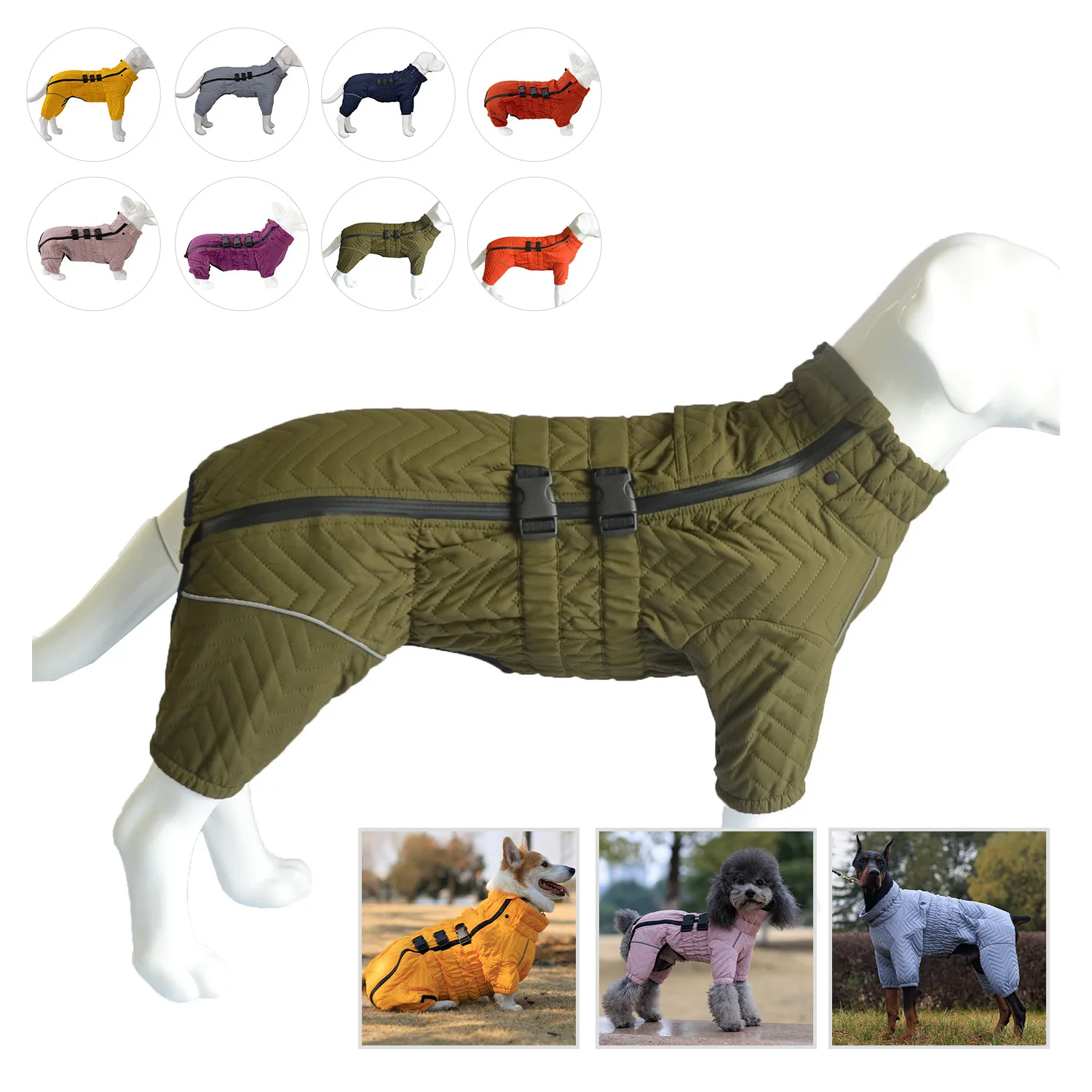 Winter Thickened Windproof Dog Clothes Puppy Outfit Pet Warm Jackets Waterproof Cotton Clothes Bulldog Big Dogs