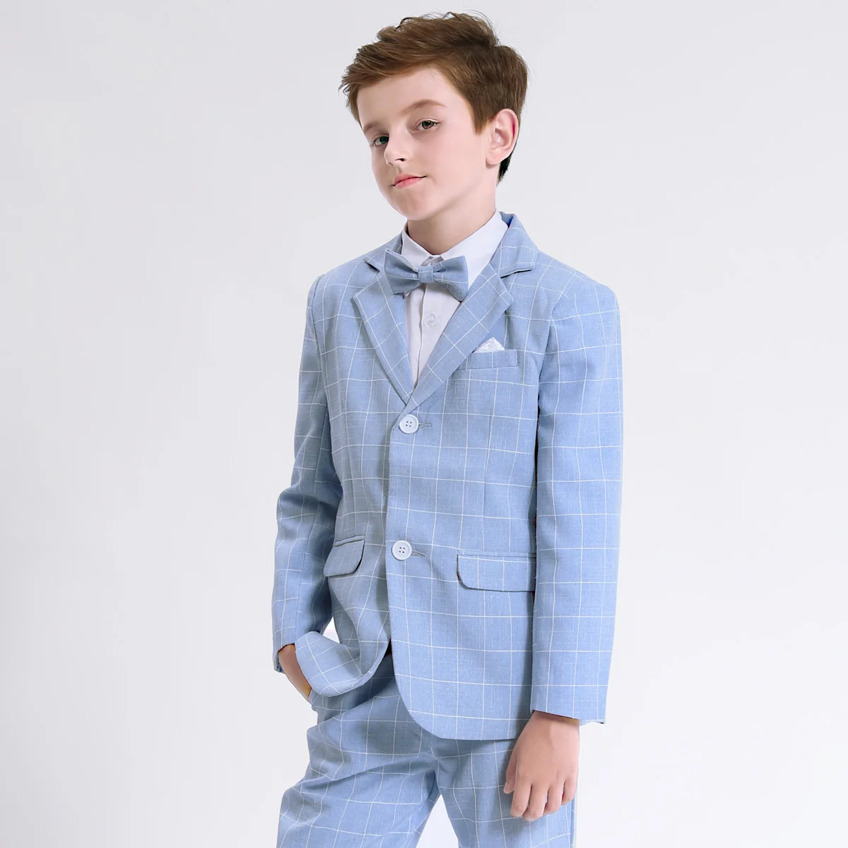 Children Suits for Boys Kids Wedding Outfit Teenager Plaid Formal Easter Tuxedo Children Blazer Flower Party Performance Costume Boys Suit Set