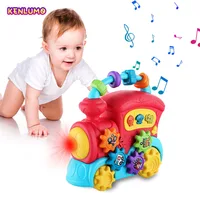 KENLUMO Kids Musical Train Toys Baby Early Educational Toddler Flash Light Various Shape Buckle for 1 Year Old Boy Girl 6-18 Mon 1