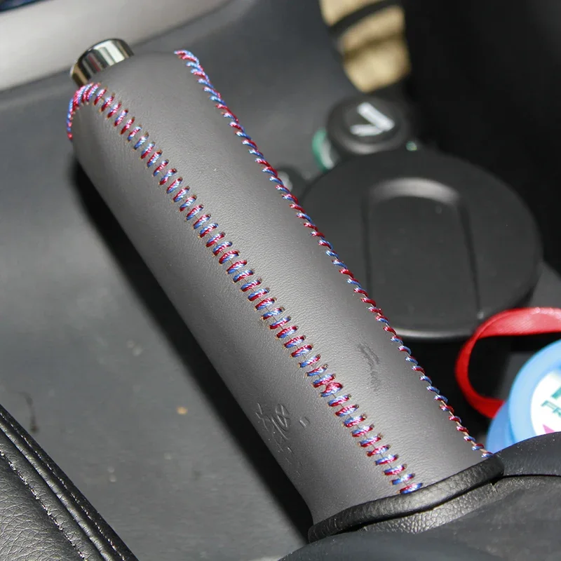 

Car Hand Brake Covers Top Layer Leather Case for Skoda Octivia Handbrake Grips Genuine Cover Auto Handbrake