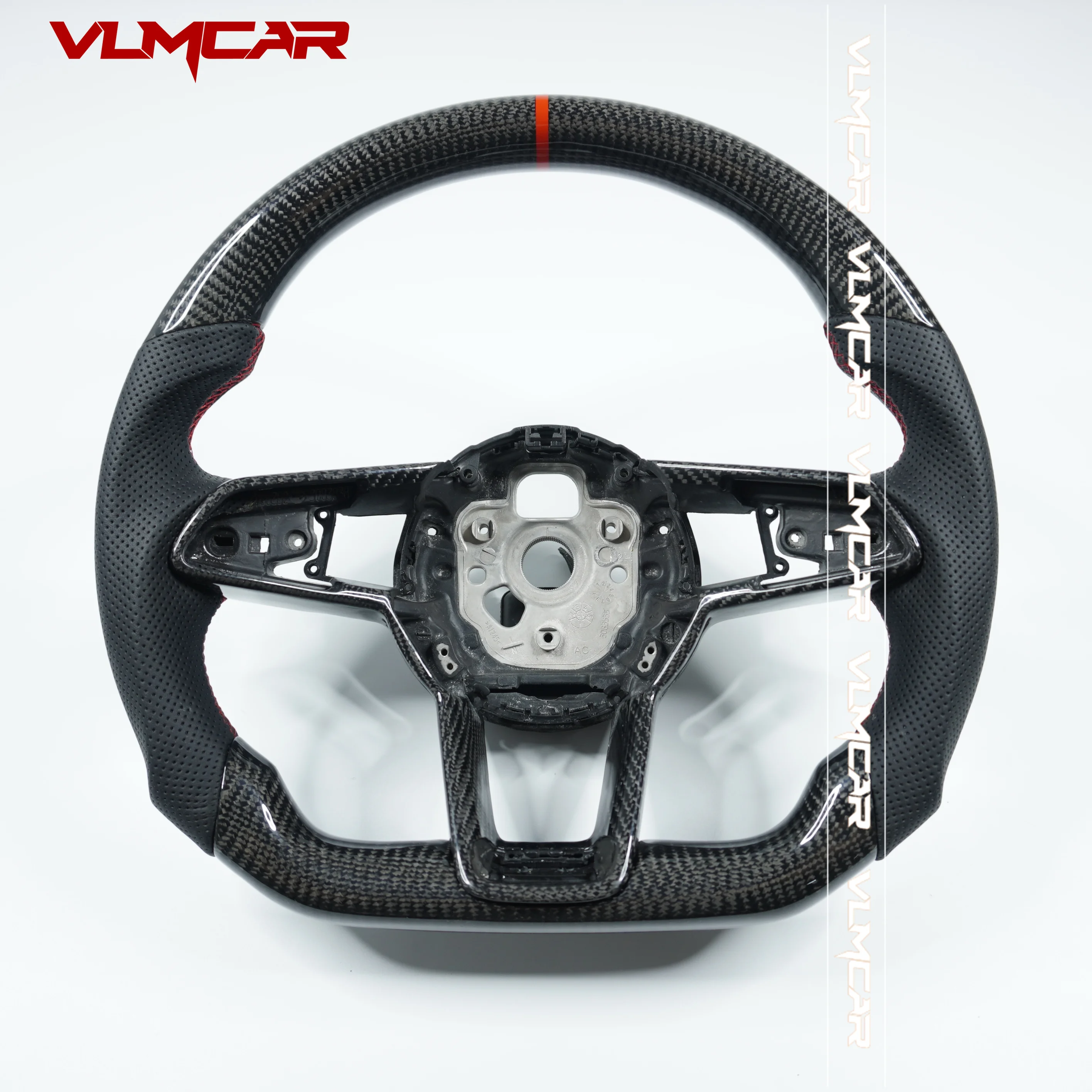 

Leather Steering Wheel Upgrade Fit for A udi RS RS3 RS7 A3 A4 A5 A7 Q7 TT TTs R8 Steering Wheel Carbon Fiber