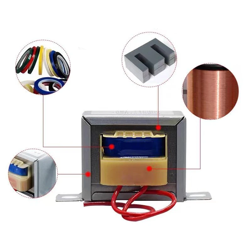 EI48 * 26.5 전력 변압기 12W 입력 220V 페라이트 코어 - AC 6V 9V 12V 15V 18V 24V 36V 48V 110V 단일 오디오 변압기
