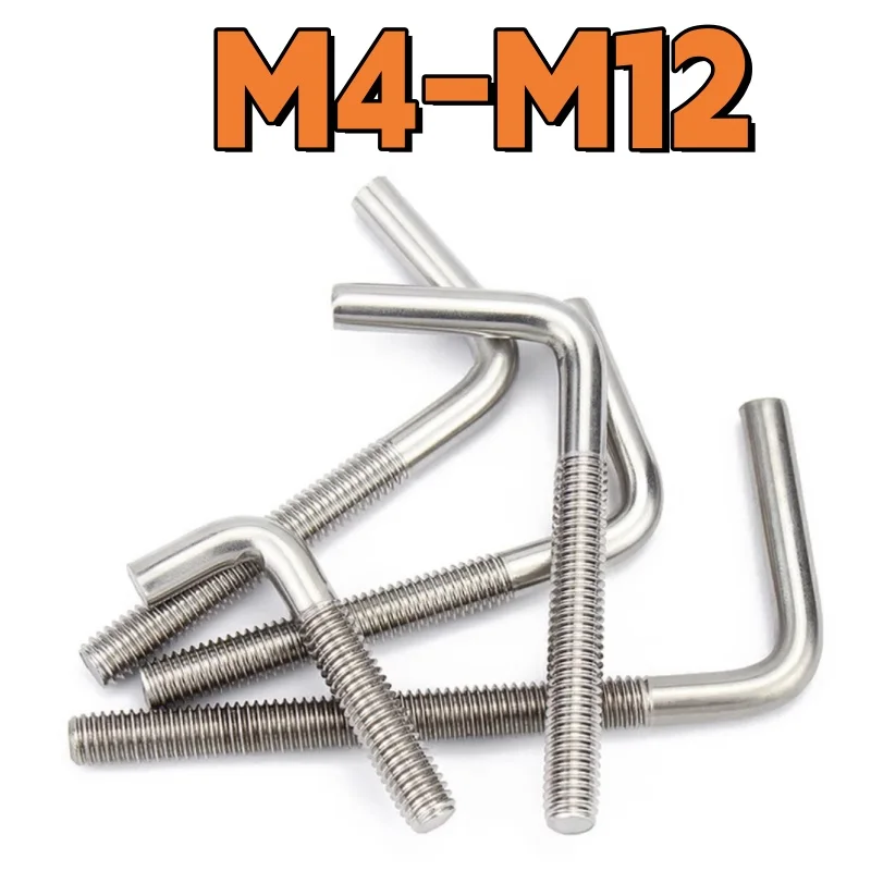 thumbnail image 2 of 30 Pcs M5x40mm L-Shape Foundation Bolts – 304 Stainless Steel Right Angle Anchor Screws 2 of 9