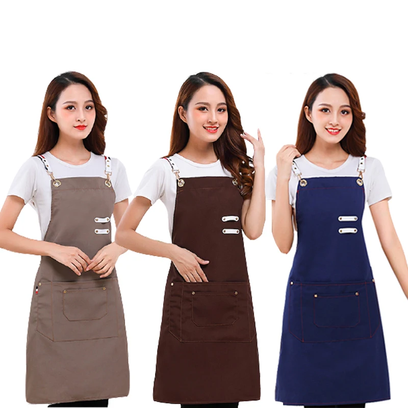 Kitchen Woman Cook Cooking Apron Hotel Restaurant Chef Aprons for Man Bakery Cafe Waiter Work Pinafore Adjustable Shoulders