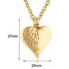 Stainless Steel Heart Angel Wing Urn Necklace Ashes Cremation Jewelry  Keepsake Pendant Memorial Locket Ash Holder Dropshipping 4