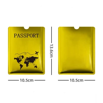 Custodia protettiva per passaporto RFID Custodia protettiva per passaporto in foglio di alluminio per portafoglio da viaggio per aeroporto Uso internazionale di viaggi