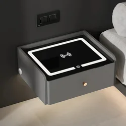 Creative Smart Floating Nightstand with Wireless Charging, Modern Bedside Table with Bluetooth Speakers & USB Port