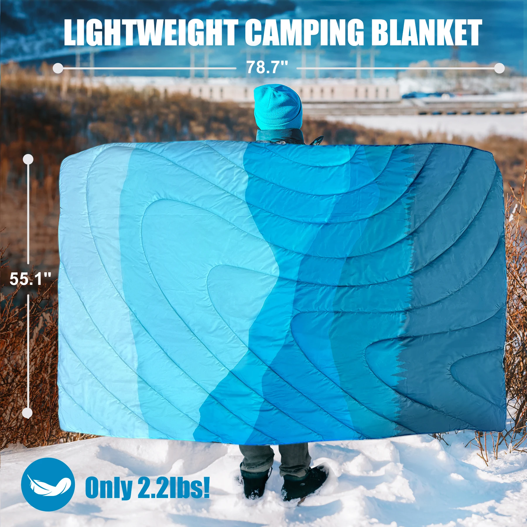 Description Picture 5 of itemWESTTUNE Camping Puffy Blanket 200*140cm Warm Climbing Blanket Waterproof Esay Package Blanket Quilt Mat for Outdoors Traverls