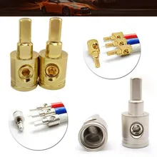 

2PCS Golden Car Audio 1/0 To 4 Gauge Pin 0/4AWG Power Ground Wire ReducerCar Audio Modified Power Amplifier Pure Copper Terminal