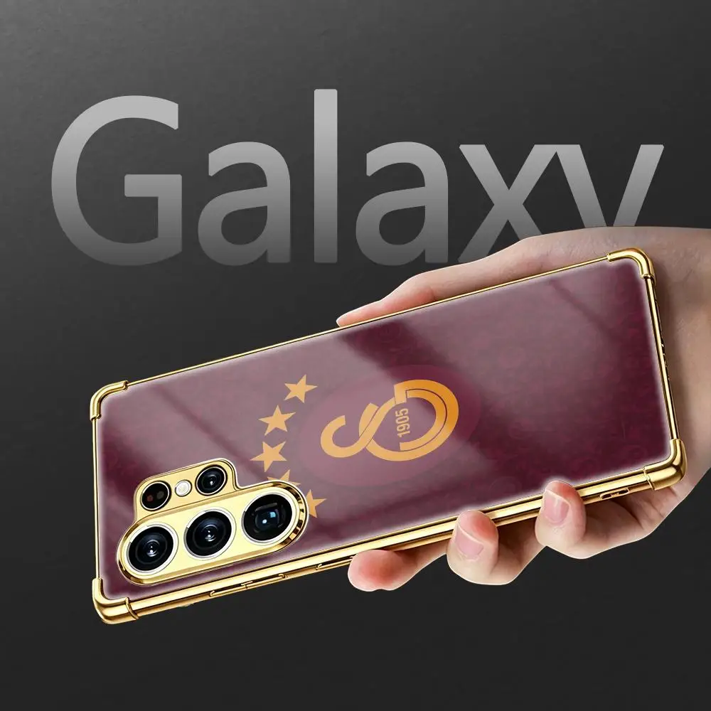 Fashionable Gold & Silver Shockproof Glass Phone Case with Four-Corner Protection