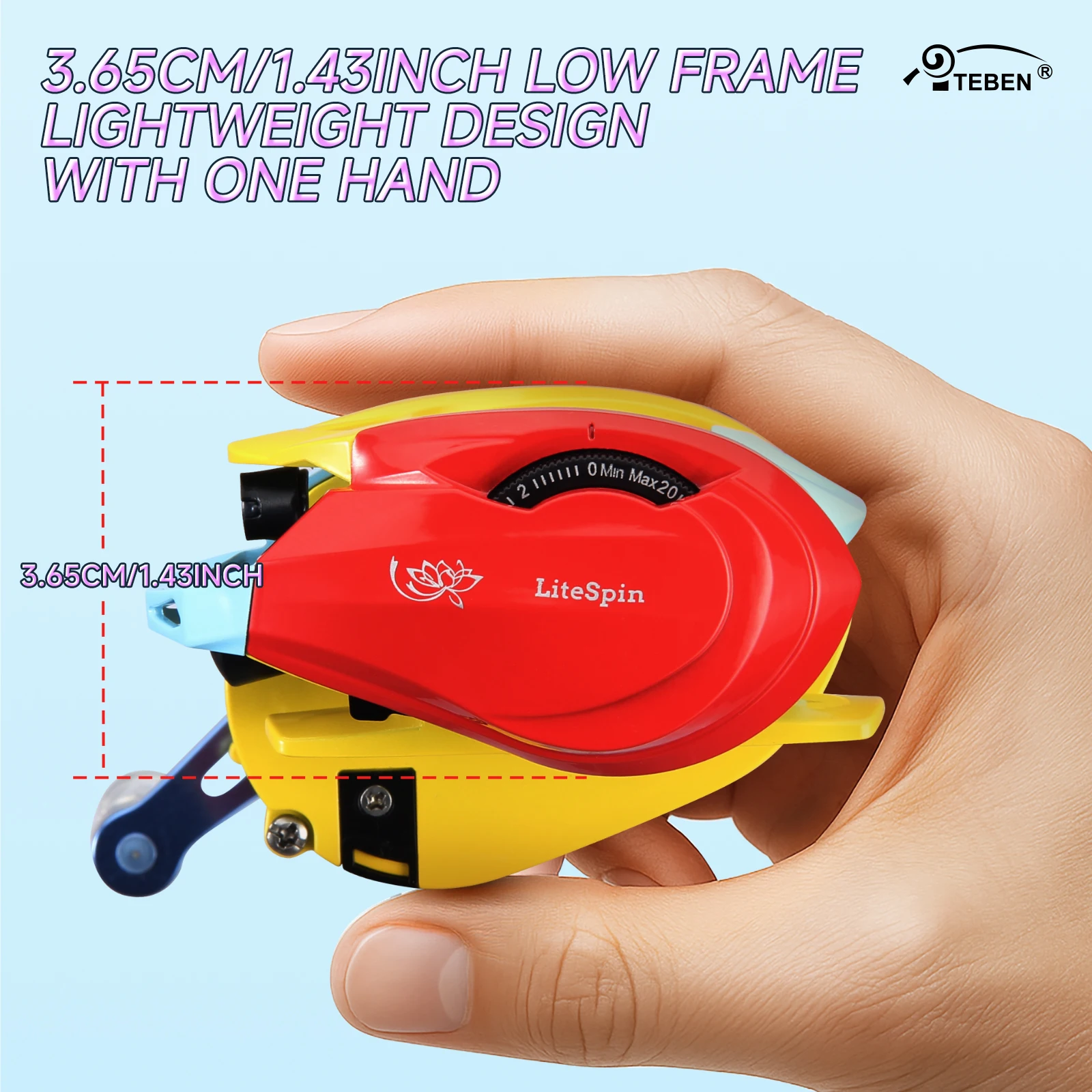 TEBEN LSY Carbon Fiber Baitcasting Reel Ultra-Lightweight 5+1