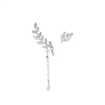 925 Sterling Silver Asymmetry Zircon Piercing Stud Earrings For Women Luxury Elegant Jewelry Wholesale  Promotions