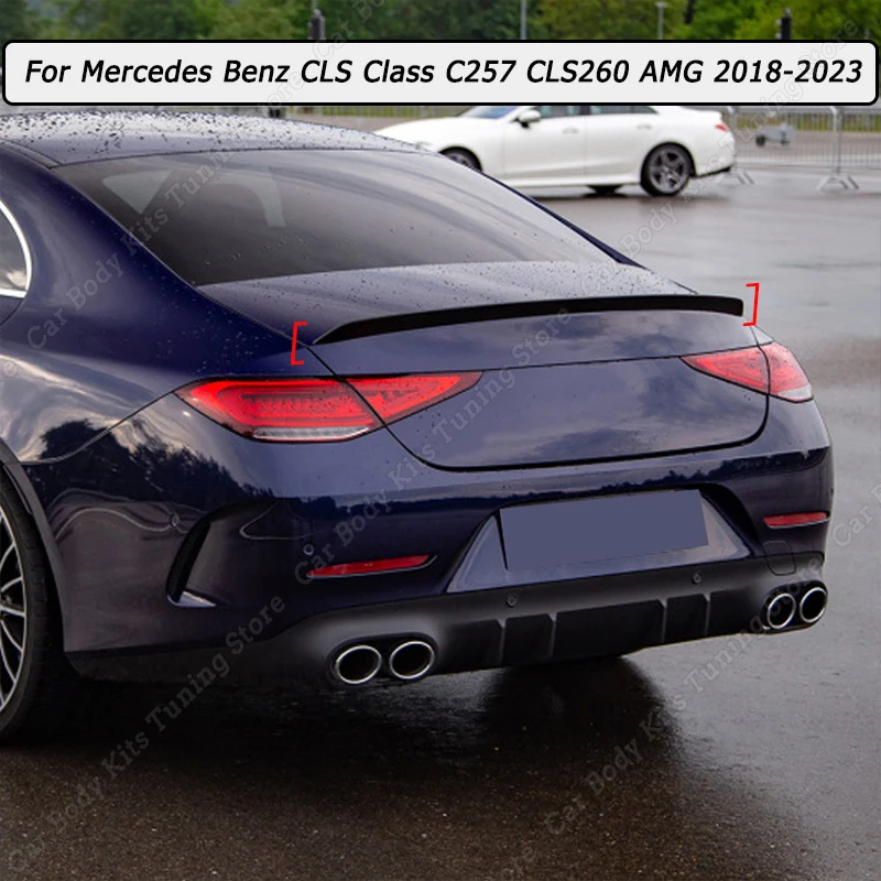 

Автомобильный задний спойлер для багажника, комплект для тюнинга заднего крыла, глянцевый черный АБС-пластик для Mercedes Benz CLS Class C257 CLS260 300 350 AMG 2018-2023