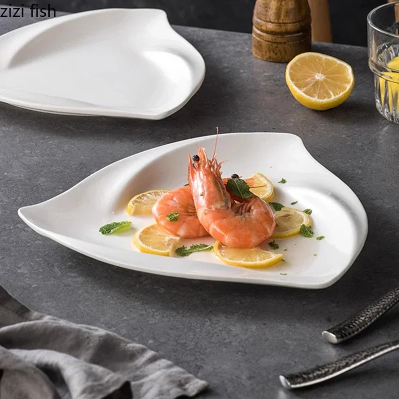 Irregular Triangular Plate Ceramic Dessert Plate Sushi Salad Plates Service Plates Molecular Cuisine Specialty Tableware
