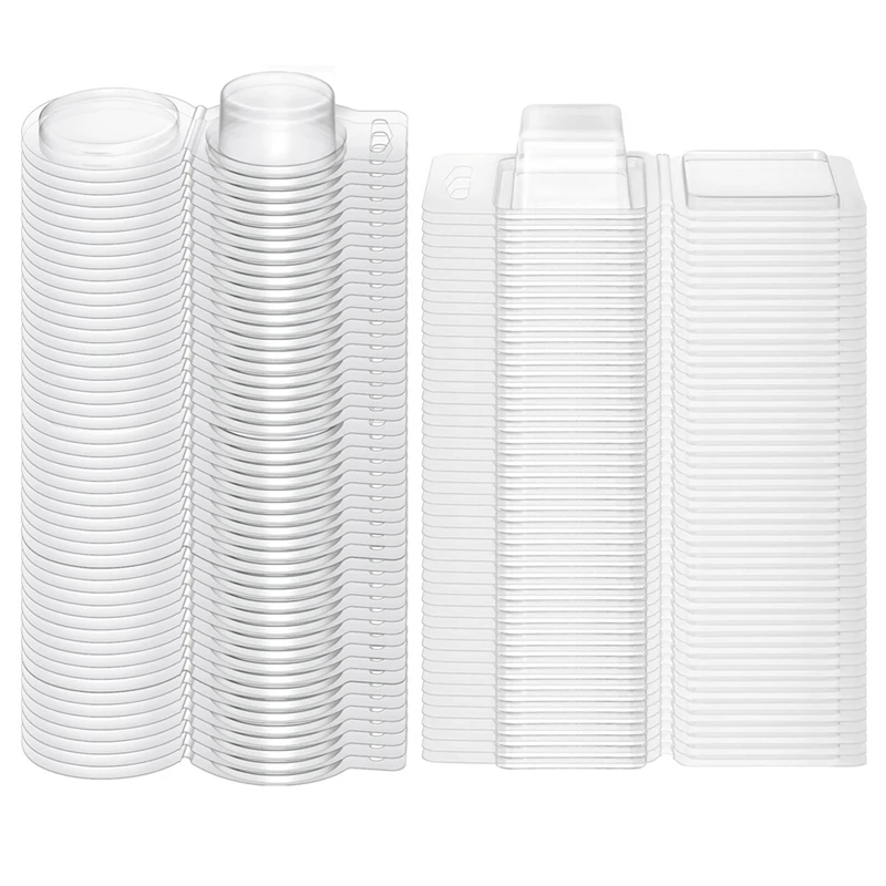 

100 Pcs Clear Empty Plastic PET Single Cube Wax Melt Clamshells Container Molds 1 Oz Candle Molds
