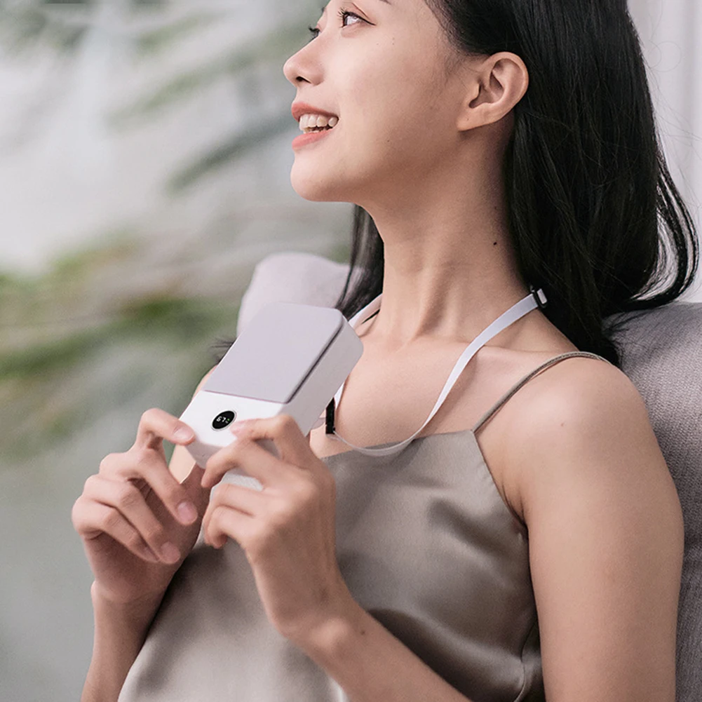 Small Electric Fan USB Rechargeable Portable Air Cooler 3 Wind Speed Strong Wind Bladeless Fan for Summer Fishing Climbing