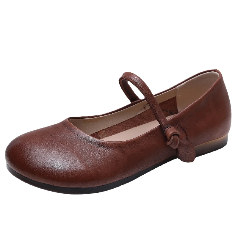 

Mary Janes Flats Shoes for Women High Quality Genuine Cow Leather Flats