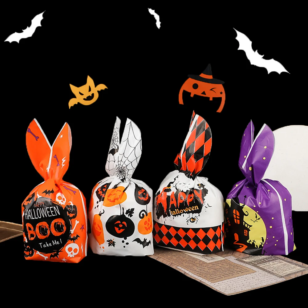 50 Stück Halloween-Geschenktüten Halloween-Süßigkeiten-Kekstüten Kürbis-Fledermaus-Süßes oder Saures Verpackungstüten Halloween-Dekoration 2026 – Detail 10