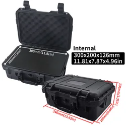 Portable Waterproof and Shockproof Safety Tool Box with Protective Foam Lining (346x250x136mm)